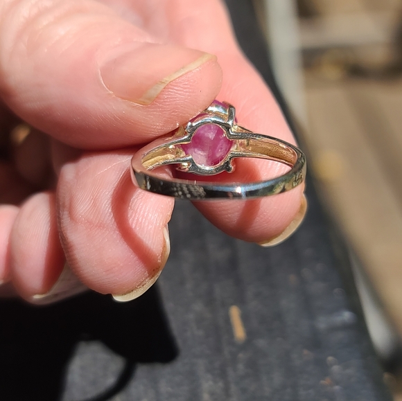 Star Ruby Sterling & Gold solitaire ring sz7 - Picture 12 of 12